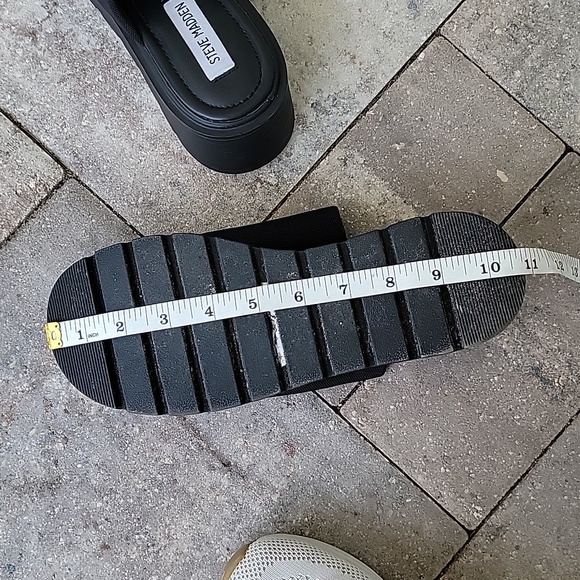 Steve Madden Platform Sandals Sz 8 Black - Picture 7 of 8